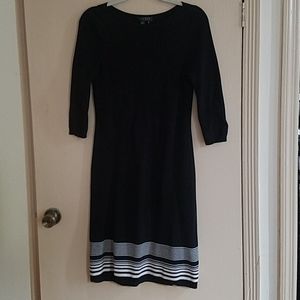 Boatneck knit black striped Ralph Lauren dress